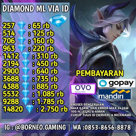 epic ml Tampilkan daftar nominal voucher PayPal Diamond dikirim otomatis terpercaya topup terkini! image 1