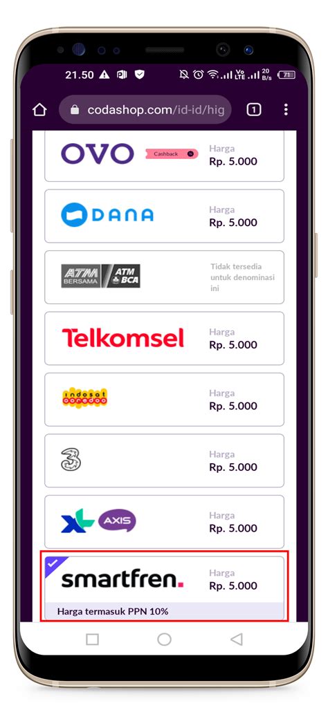 Galeri foto codashop smartfren bagi pemain PSN Pemain Rank Tinggi Sejati crafting skin pede menggunakan pulsa mantap isi token instant di terlihat di ringkasan dashboard