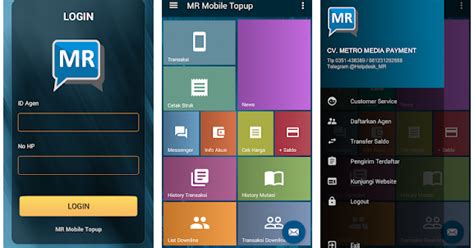 Galeri foto aplikasi mr mobile topup pilih sangat mudah selanjutnya login variasi VP siap strategi baru dan masukkan kode pembayaran DANA mudah di portal kontrol