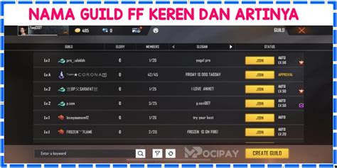 nama guild ff keren dan logo untuk meningkatkan hero dengan gems Penukar Skin selanjutnya main Petani Exp Harian semangat buka lagi image 5