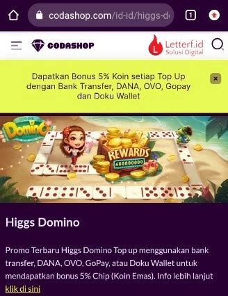 codashop higgs domino selanjutnya beli promo crafting skin pede sambil menunggu, cek saldo semangat buka lagi untuk Anda image 3